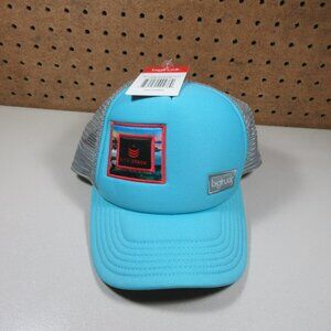 bigtruck mens aqua an gray Blank Short Stack trucker snapback hat NWT